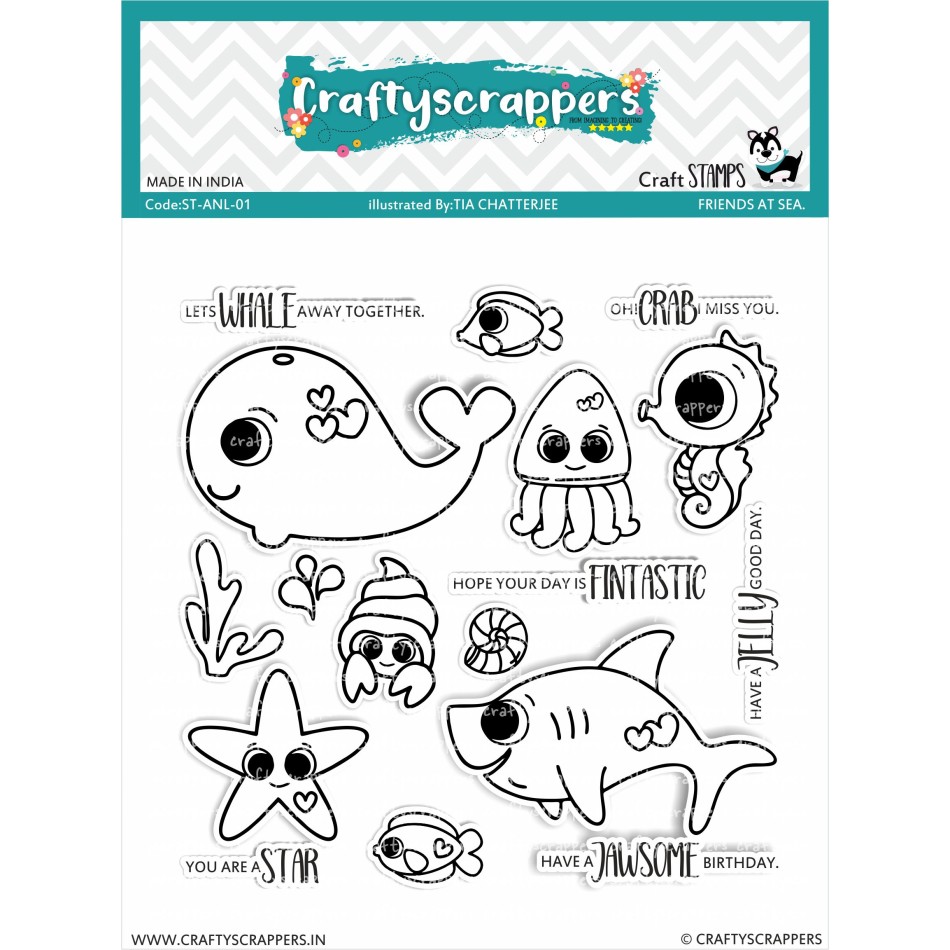 Craftyscrappers Stamps- FRIENDS AT SEA